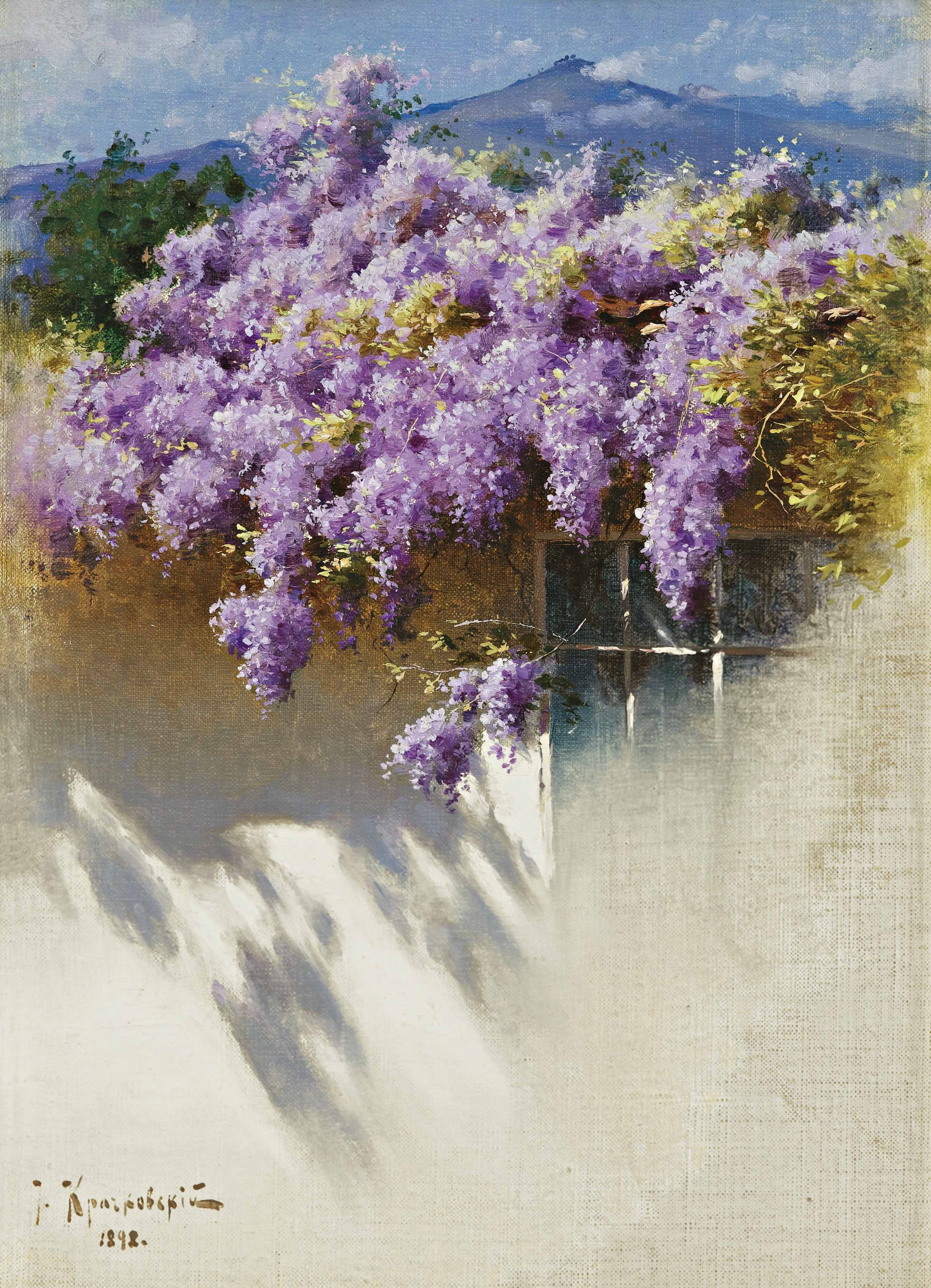 Wisteria in bloom